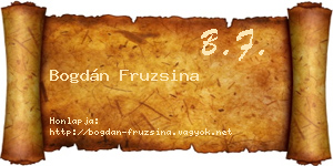Bogdán Fruzsina névjegykártya
