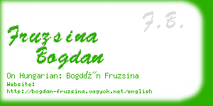 fruzsina bogdan business card